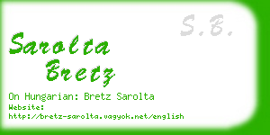 sarolta bretz business card